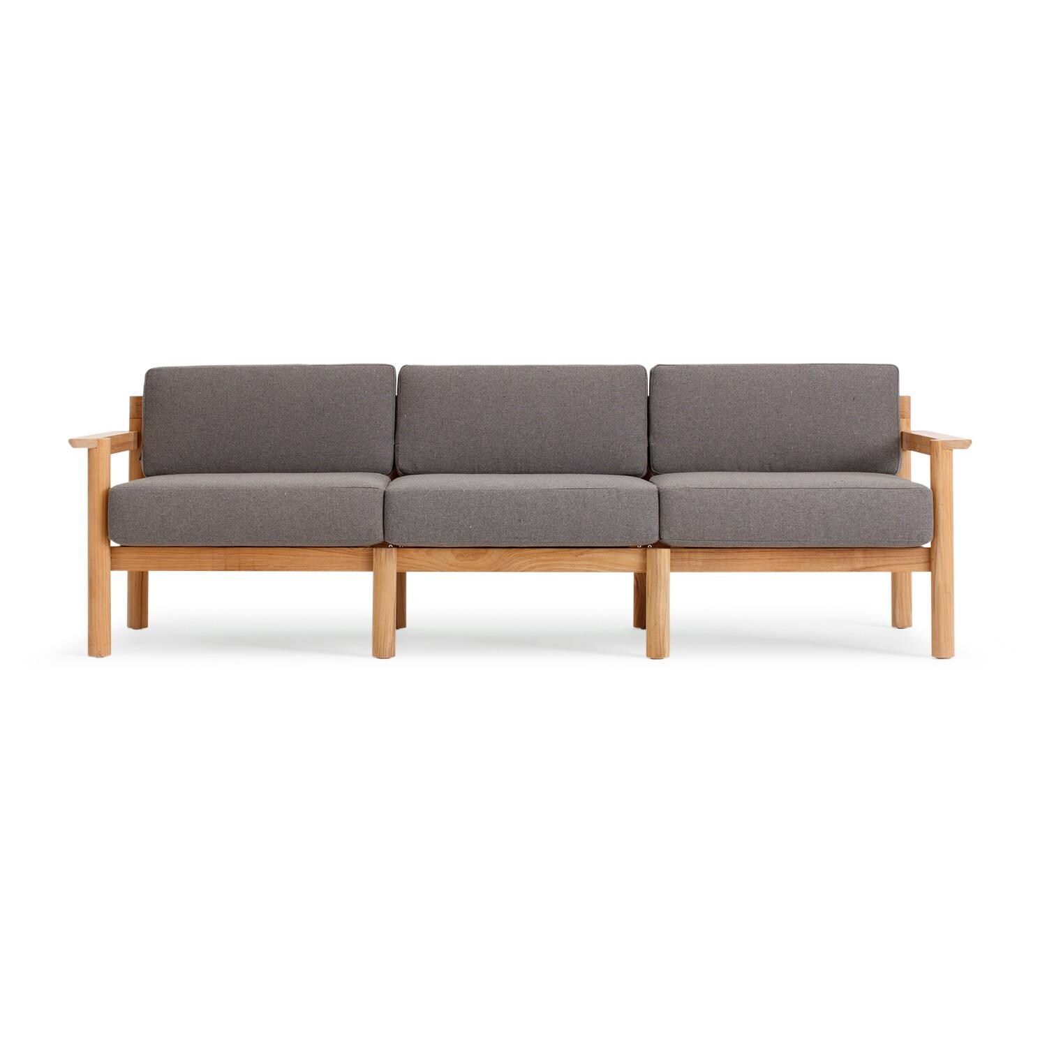 Neighbor HVN-SOFA-GR-2 Sofa W/ Teak Arms - Front View thumbnail