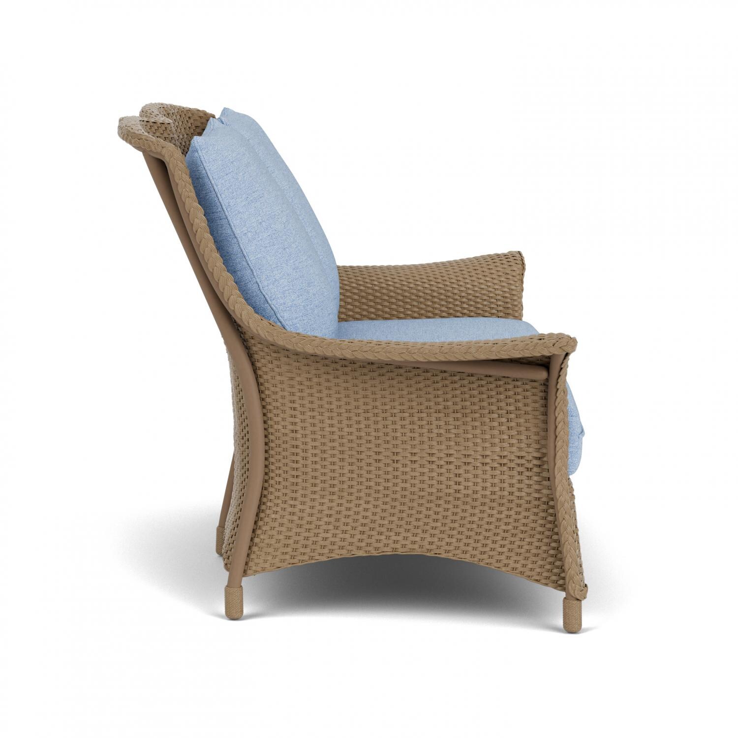 Lloyd Flanders Mandalay Loveseat in Fawn Finish with Demo Skyway fabric - Side thumbnail