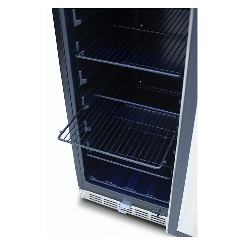 RCS REFR5 15-Inch 3.2 Cu. Ft. Outdoor Rated Stainless Steel Refrigerator with Glass Window - Wire Shelves thumbnail