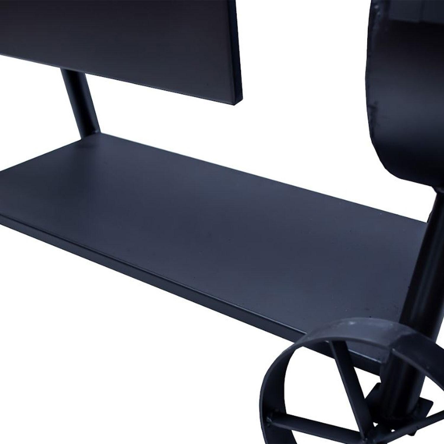 Old Country BBQ Pits OC20X60L Brazos Loaded 35 Inch Offset Charcoal Smoker W/ Counter Weight - Bottom Tray - White Background thumbnail