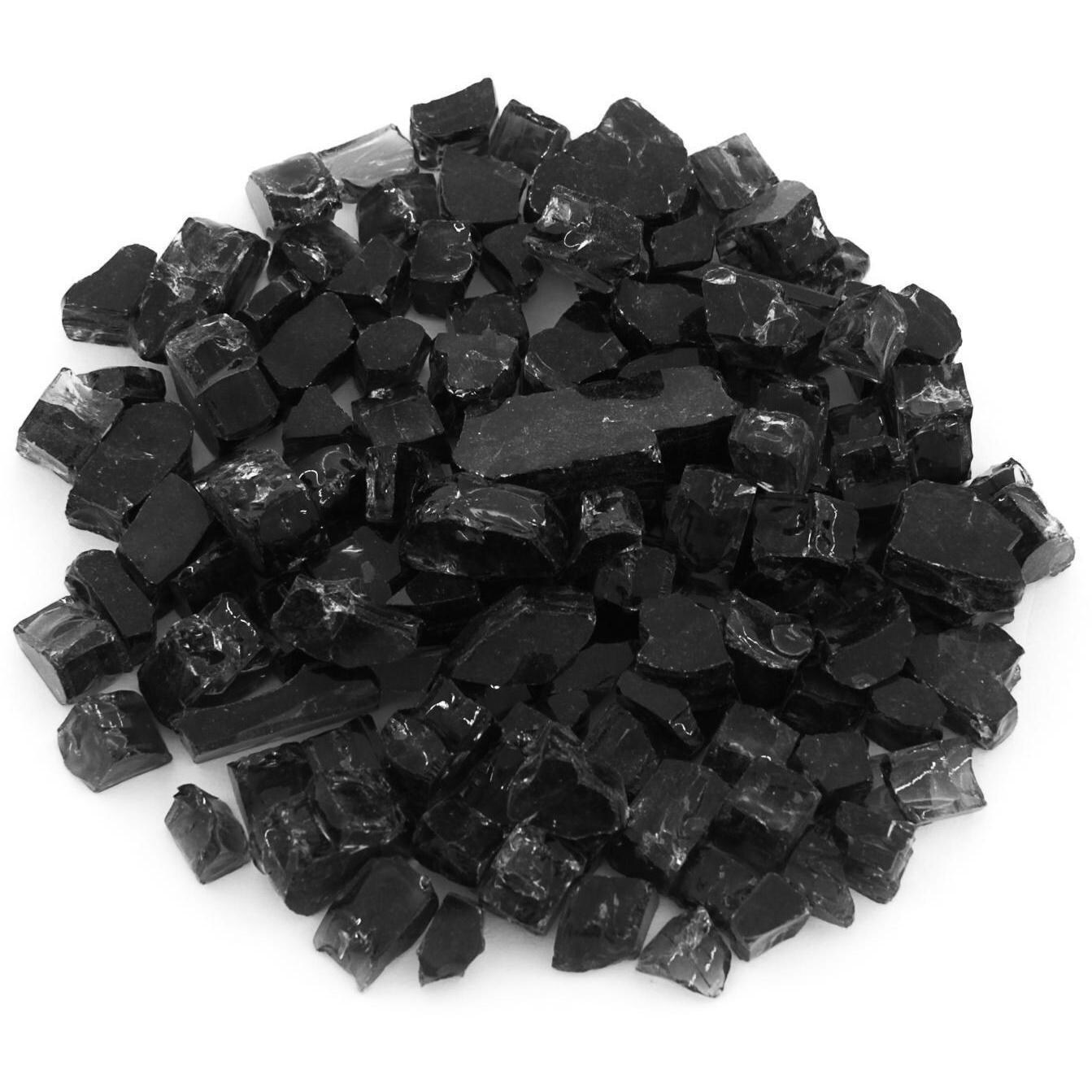 BBQGuys Signature Series 1/2-Inch Onyx Black Non-Reflective Fire Glass - 100 Pounds - Top View thumbnail