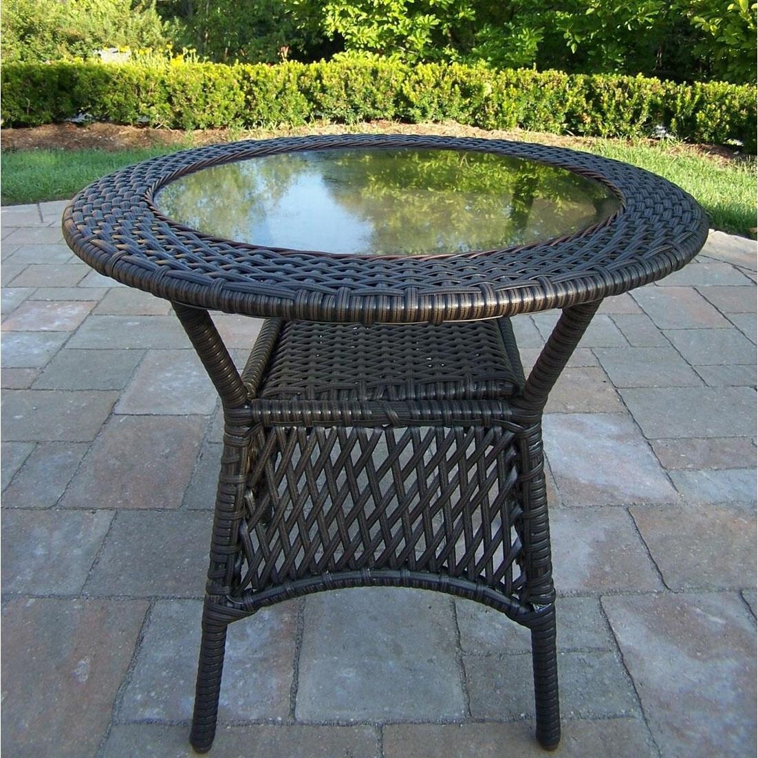 Oakland Living Resin Wicker Patio Coffee Table Coffee BBQGuys