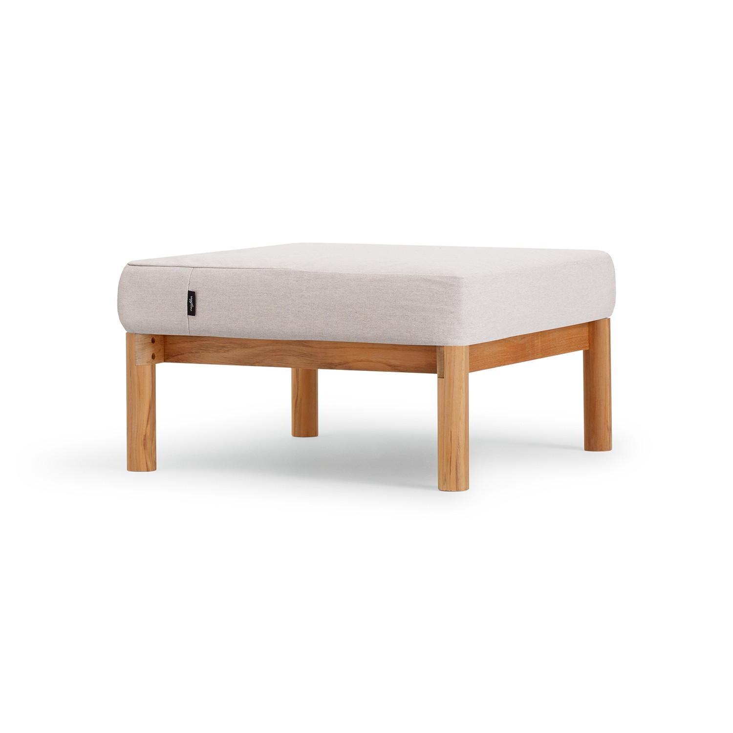 Neighbor Teak Ottoman W/ Sunbrella Cushion - Sunbrella Ashe image
