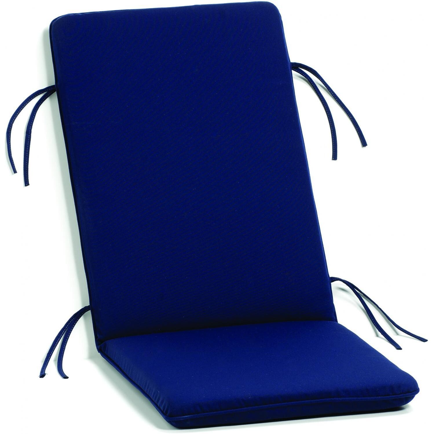 Sunbrella Canvas Navy Medium Outdoor Replacement Reclining Armchair Cushion Set W/ Knife Edge By Oxford Garden