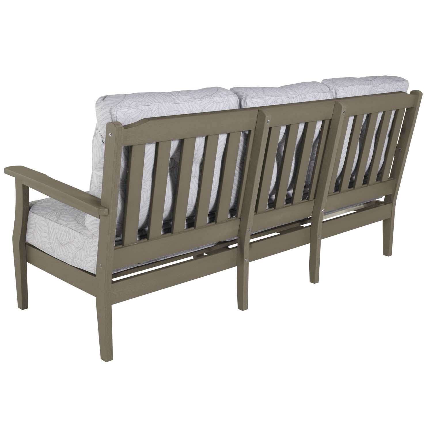 Blushing Bay 2 Pc Recycled Plastic Seating Set in Lively Parchment/Woodland Brown by Lakeview Outdoor Designs - Love Seat Back View - White Background thumbnail
