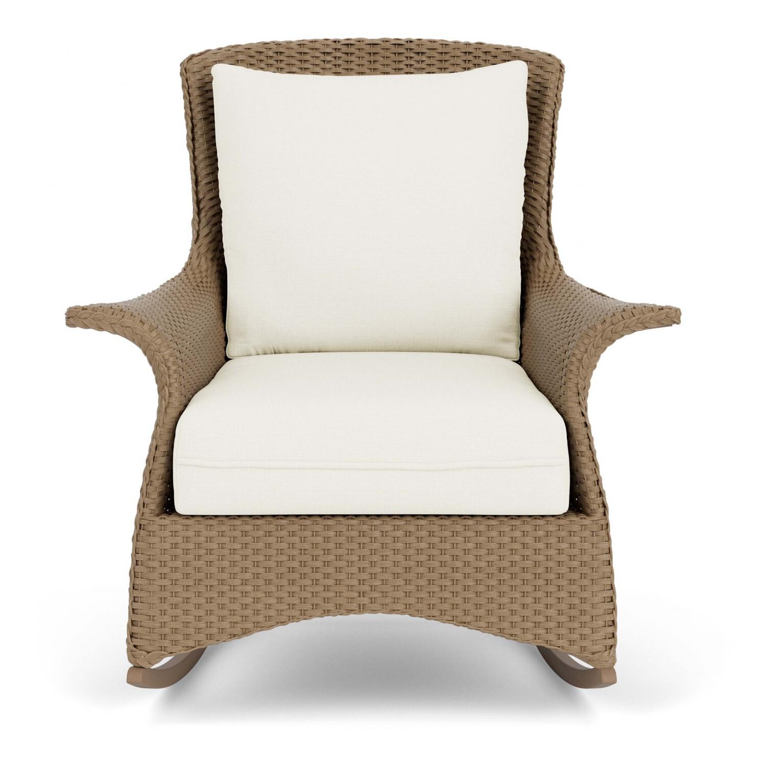 Lloyd Flanders Mandalay Lounge Rocker in Fawn Finish with Sailcloth Salt fabric thumbnail