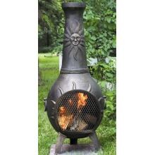 The Blue Rooster Sun Stack Style Cast Aluminum Chiminea With Propane Gas Conversion Kit - Gold Accent image