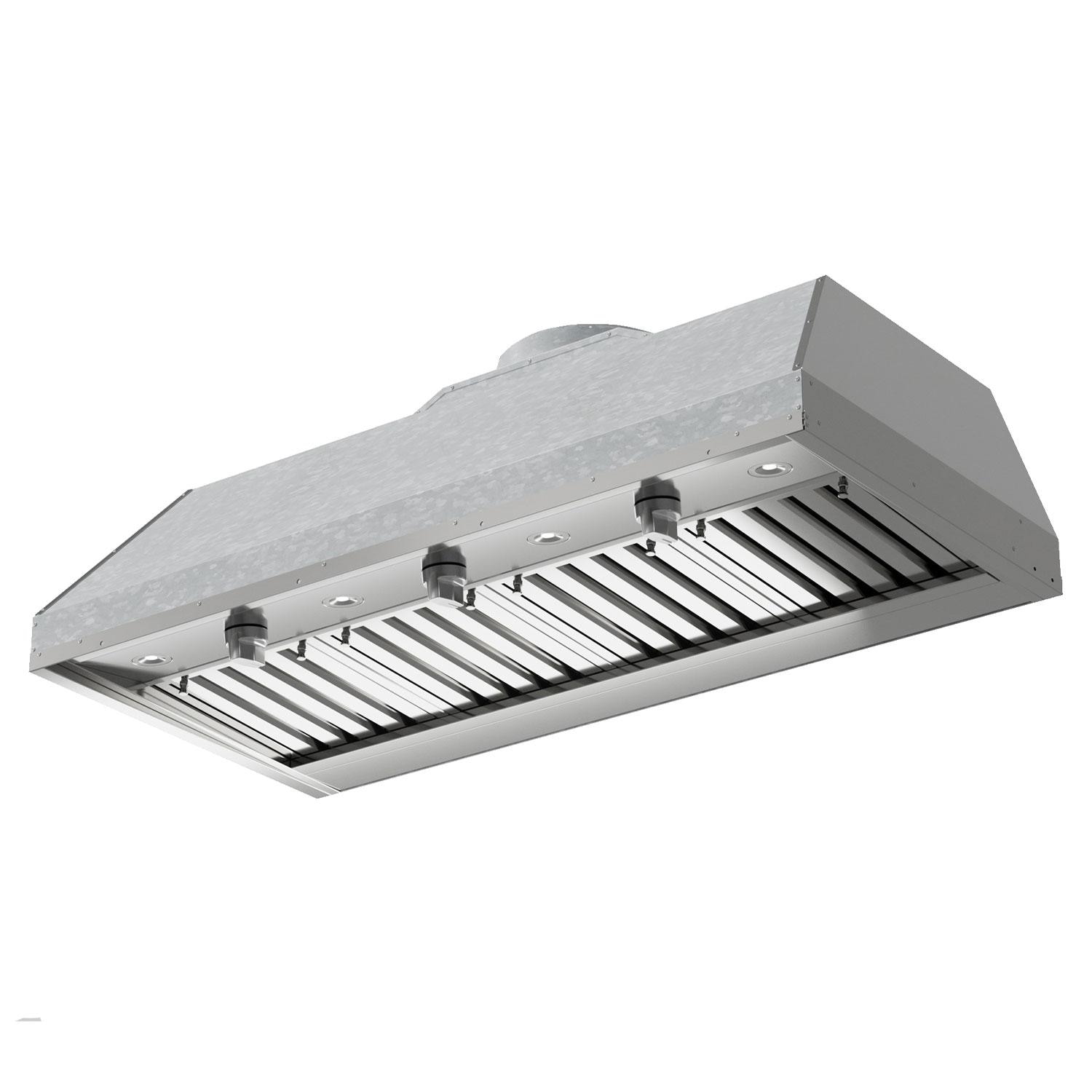 XO 48-Inch 1200 CFM Custom Insert Vent Hood w/ LED Lighting & Pro Baffle Fillers - XOGVIL48S