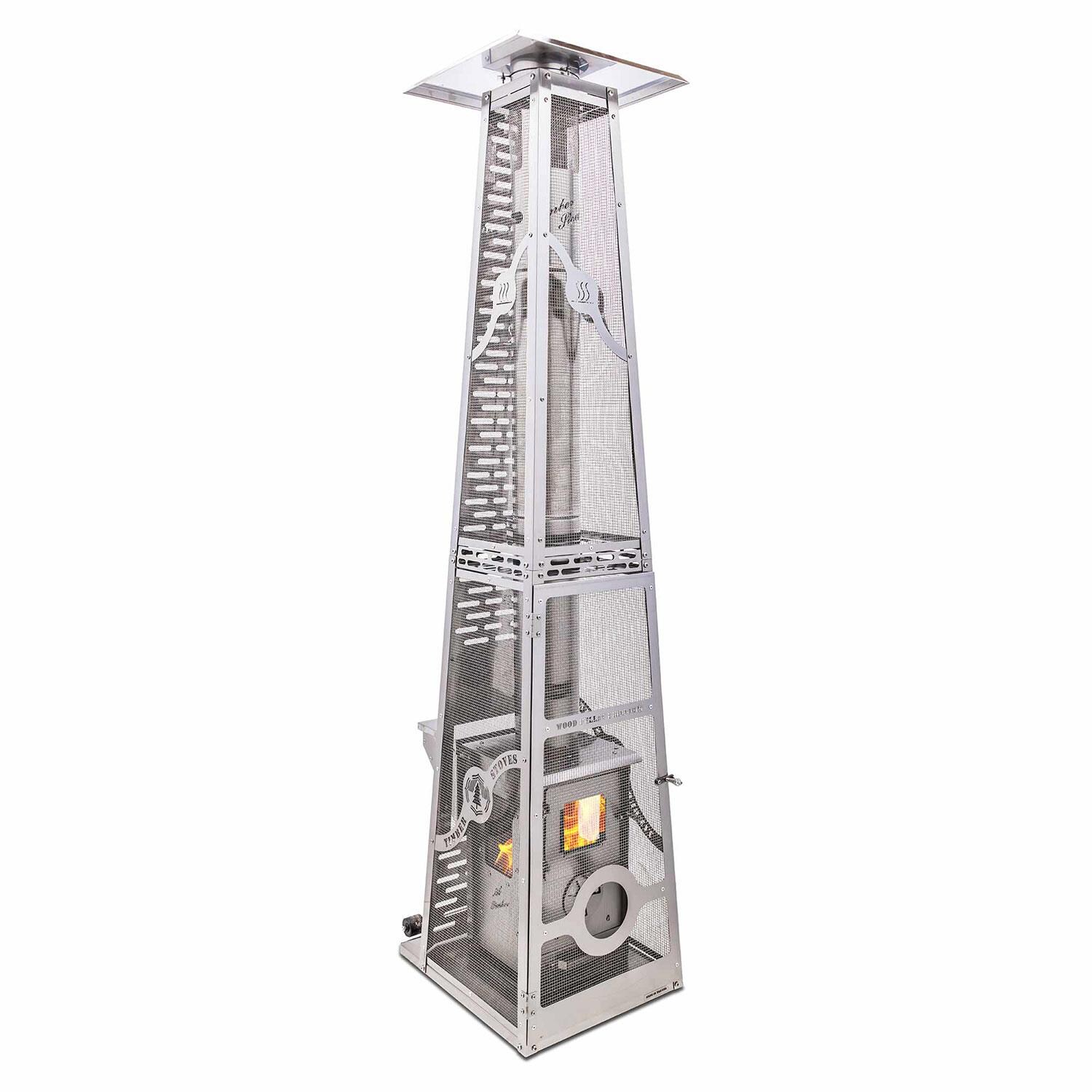 Timber Stoves WPPHLTESS1.0 Lil Timber Elite 72000 BTU Pellet Patio Heater Portable W/ Elite Safety Cage - Display - White Background thumbnail