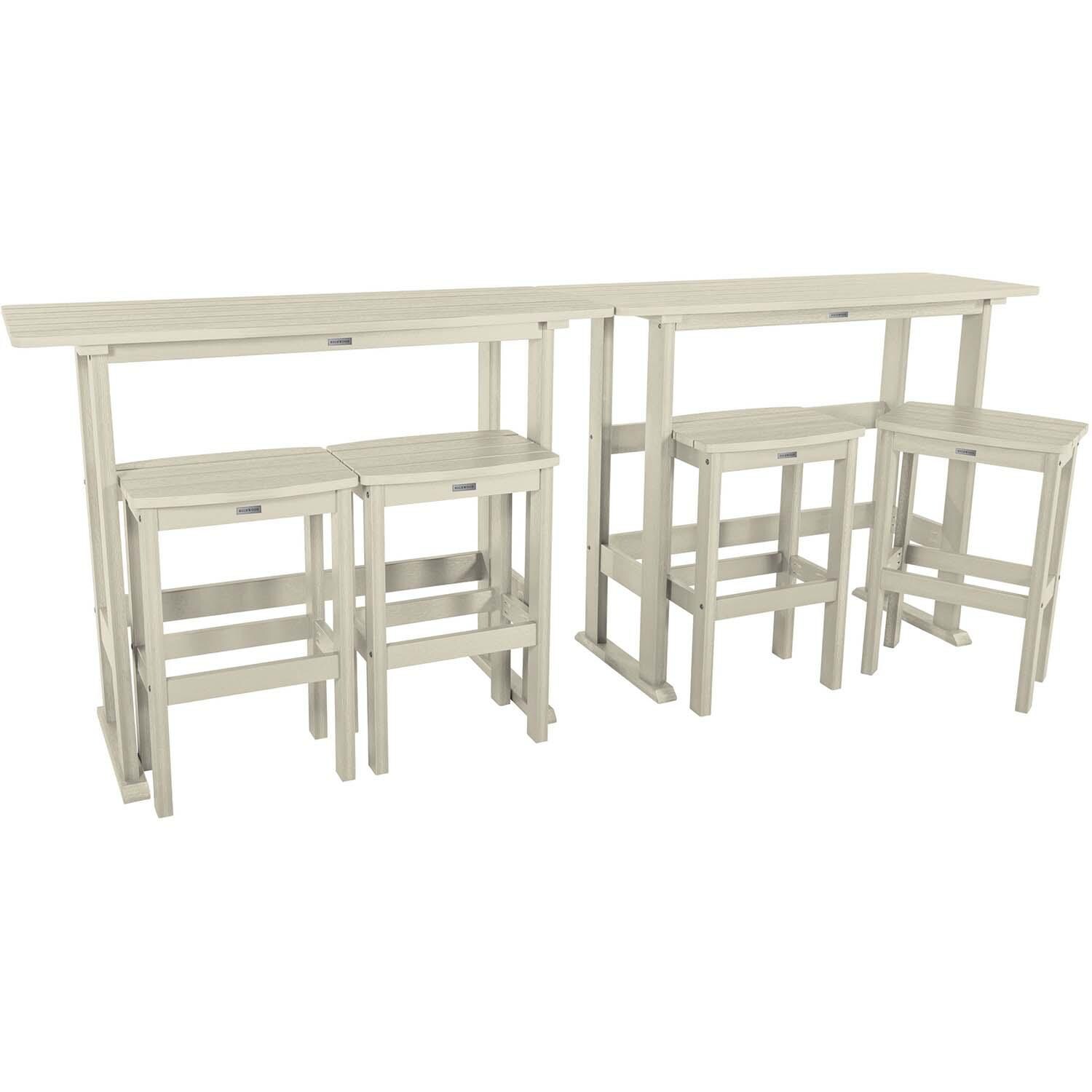Hart Lane 6 Pc Recycled Plastic Bar Height Dining Set in Whitewash By Lakeview Outdoor Designs - White Background thumbnail