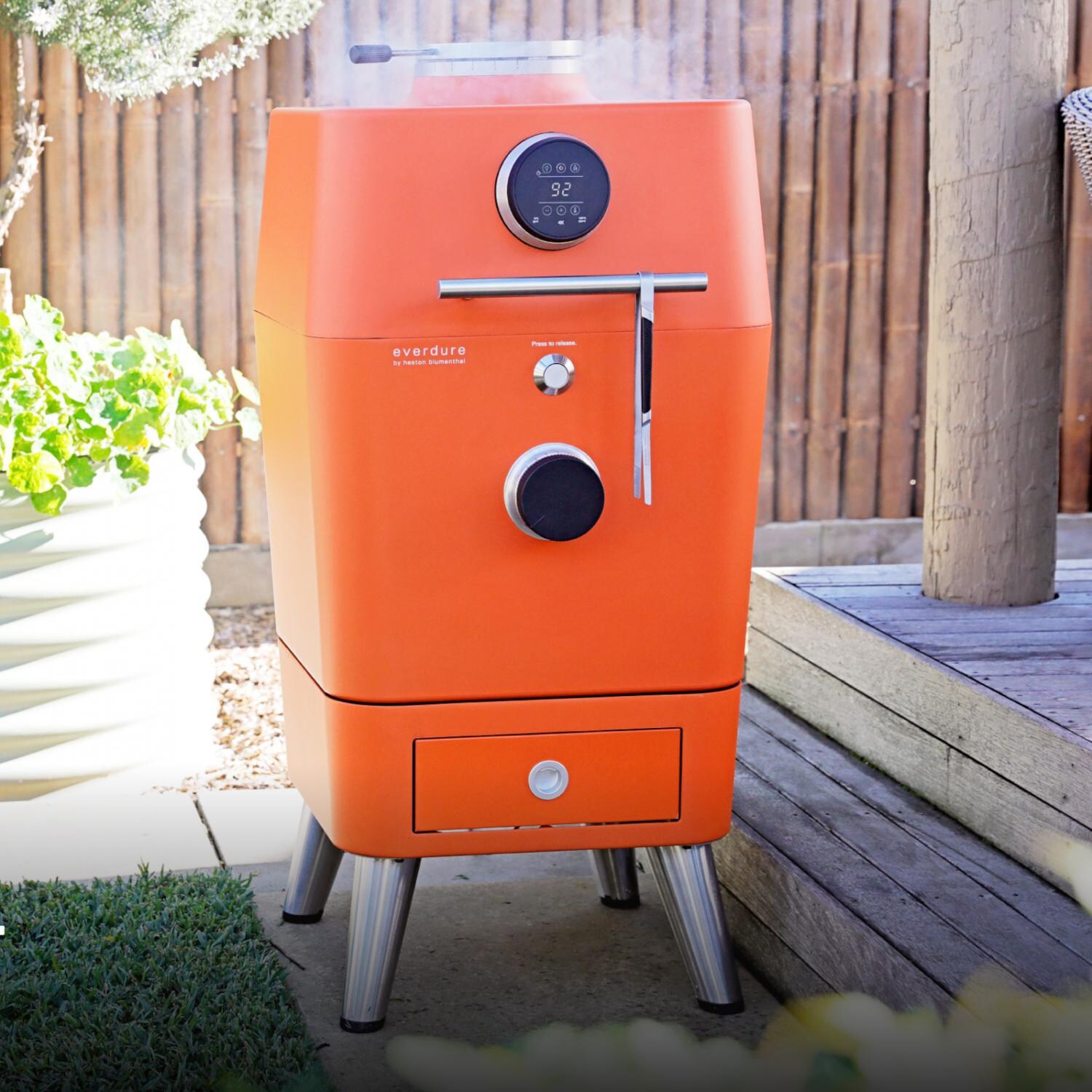Everdure 4K 21-Inch Charcoal Grill Smoker Orange HBCE4KOUS