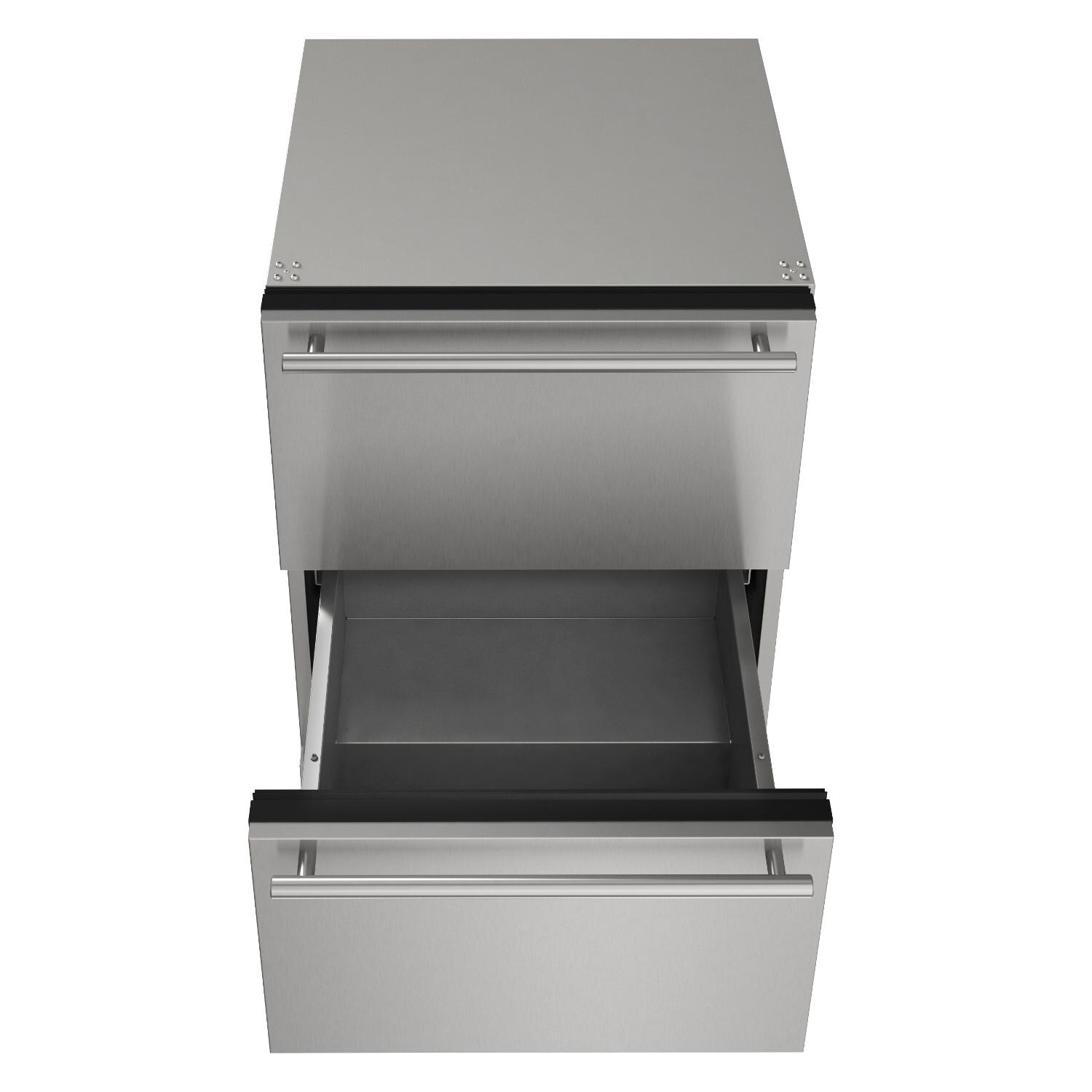 U-Line 24-Inch 5.4 Cu. Ft. Outdoor Rated Refrigerator Drawers - Open thumbnail