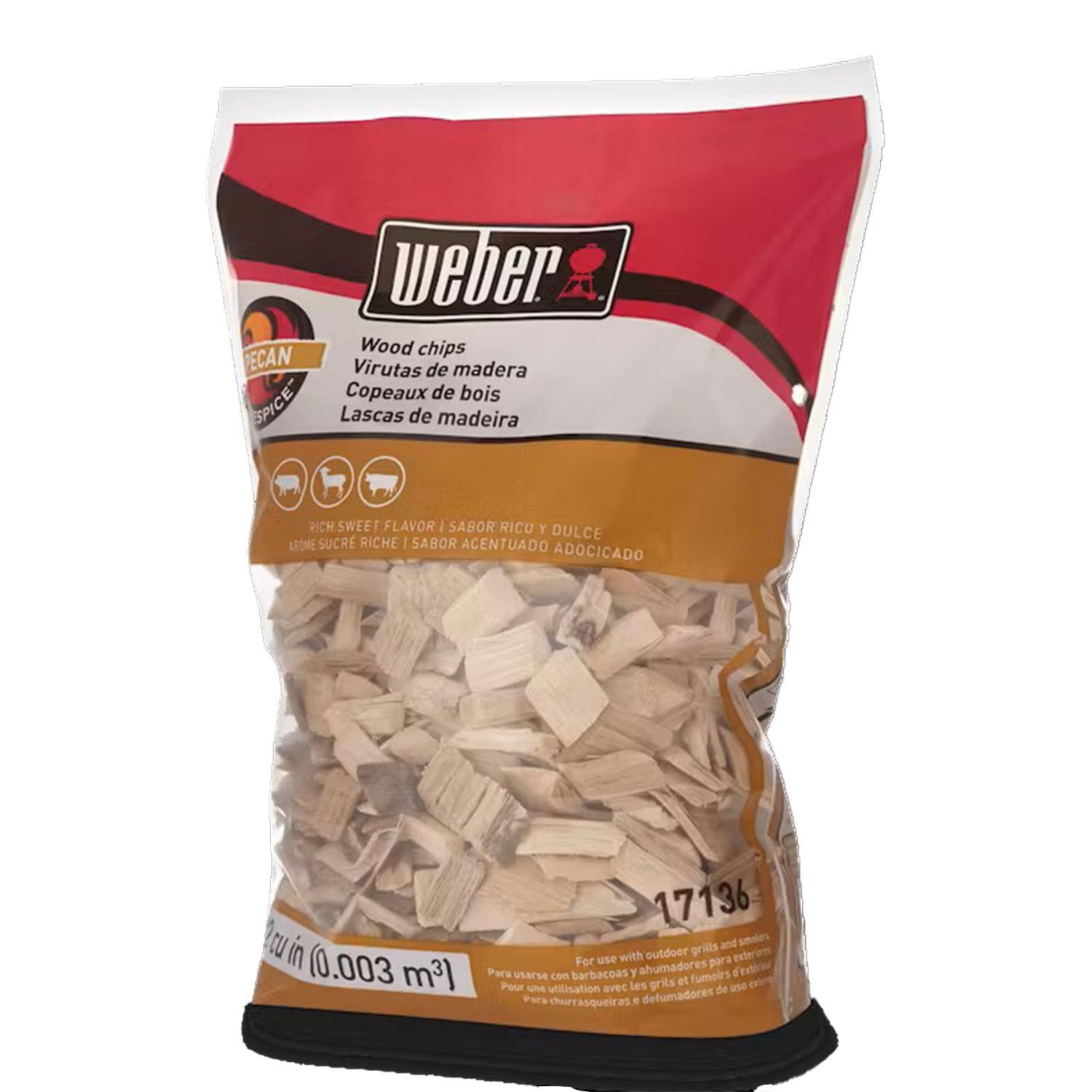 Weber 17136 Pecan Burning Wood Chips - Packaging - White Background thumbnail