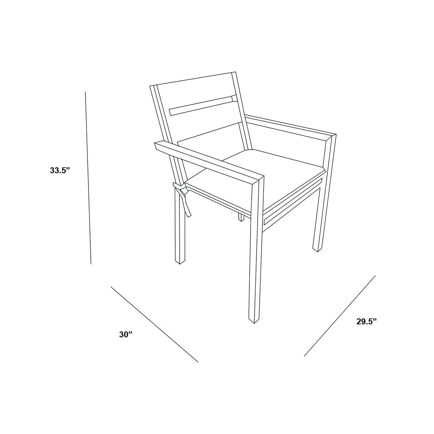 Calm Bay Aluminum Dining Arm Chair in Slate/Spectrum Indigo by Lakeview Outdoor Designs - Dimensional thumbnail