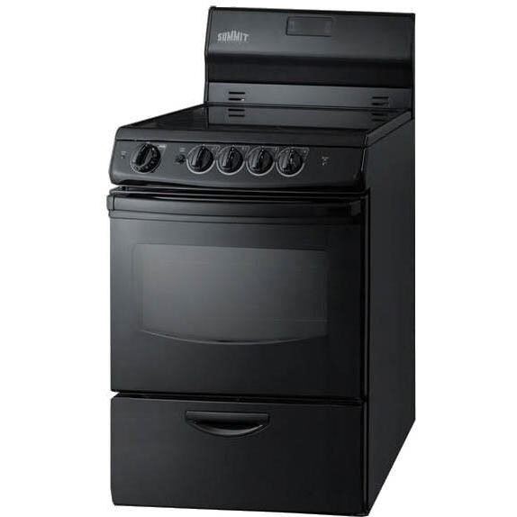 Summit 24-Inch 4-Burner Electric Glass Top Range - Black - Top Angle thumbnail
