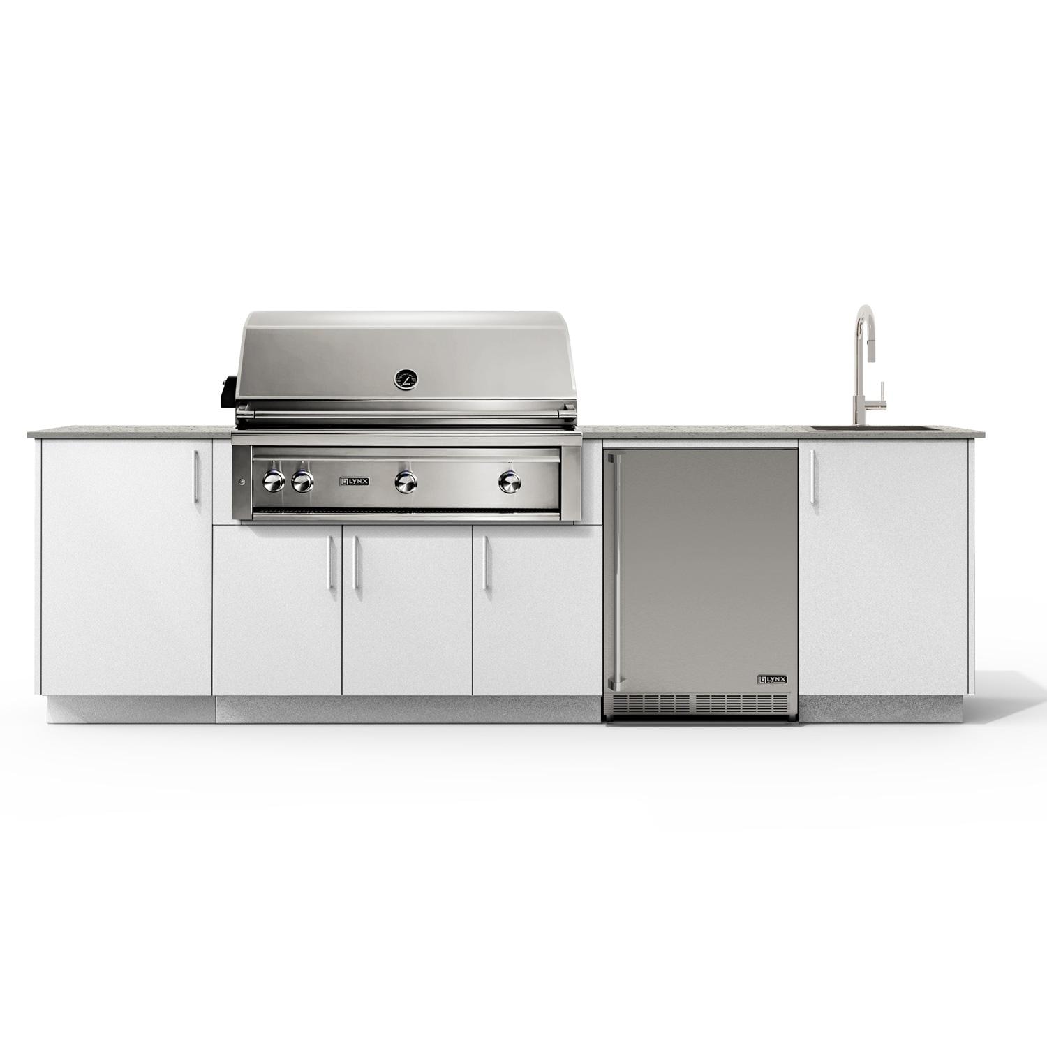 Urban Bonfire B-Cove-42-Lynx-Keon-Chantilly Cove 42 Outdoor Kitchen w/ Lynx Propane Grill, Sink, Refrigerator, Keon Countertop & Chantilly Finish thumbnail