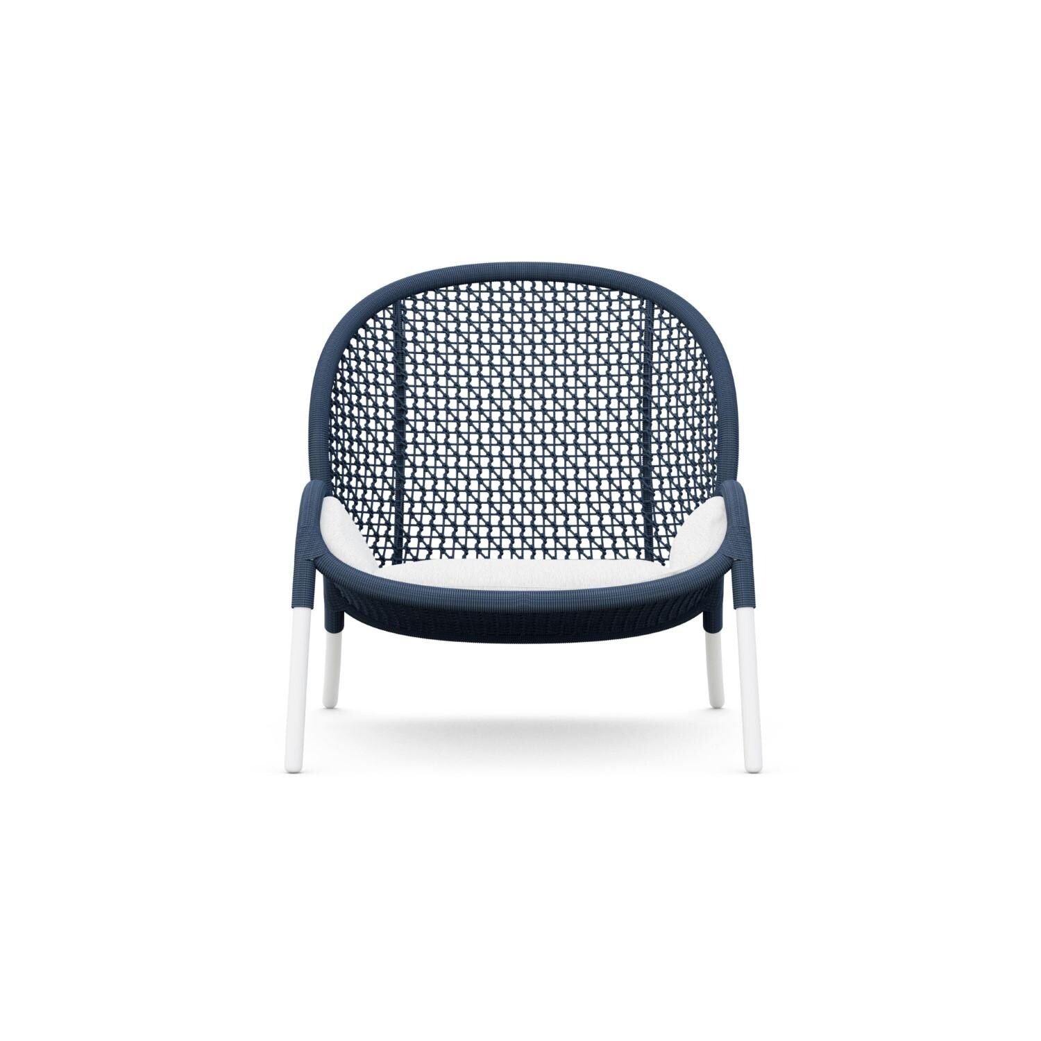 Azzurro Living DUN-R09S1-CU Dune Woven Rope Club Chair in Royal/Cloud - Front - White Background thumbnail