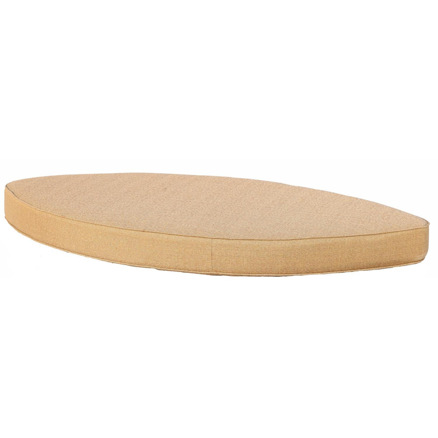 Darlee Santa Anita Replacement Leaf Shape Ottoman Sunbrella Cushion  - Linen Sesame - Frame Not Included - White Background thumbnail