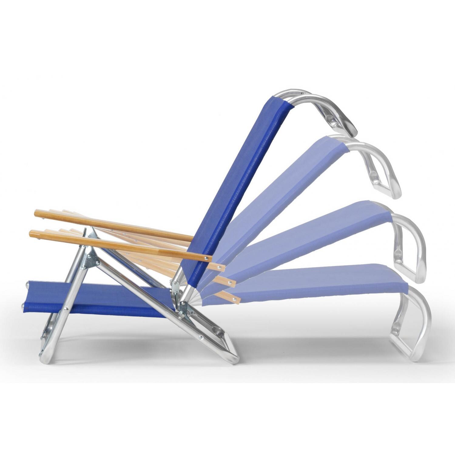Original Mini-Sun Folding Aluminum Beach Chair By Telescope Casual - Multiple Positions (Shown in Cobalt) thumbnail