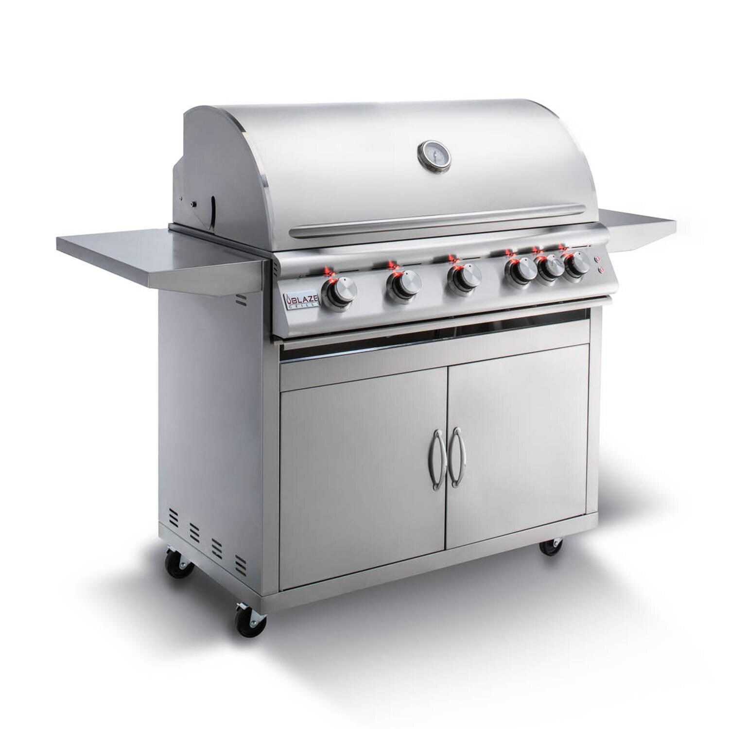 Blaze - BLZ-5LTE2-NG - Premium LTE 40-Inch 5-Burner Freestanding Natural Gas Grill - Angle View Closed thumbnail