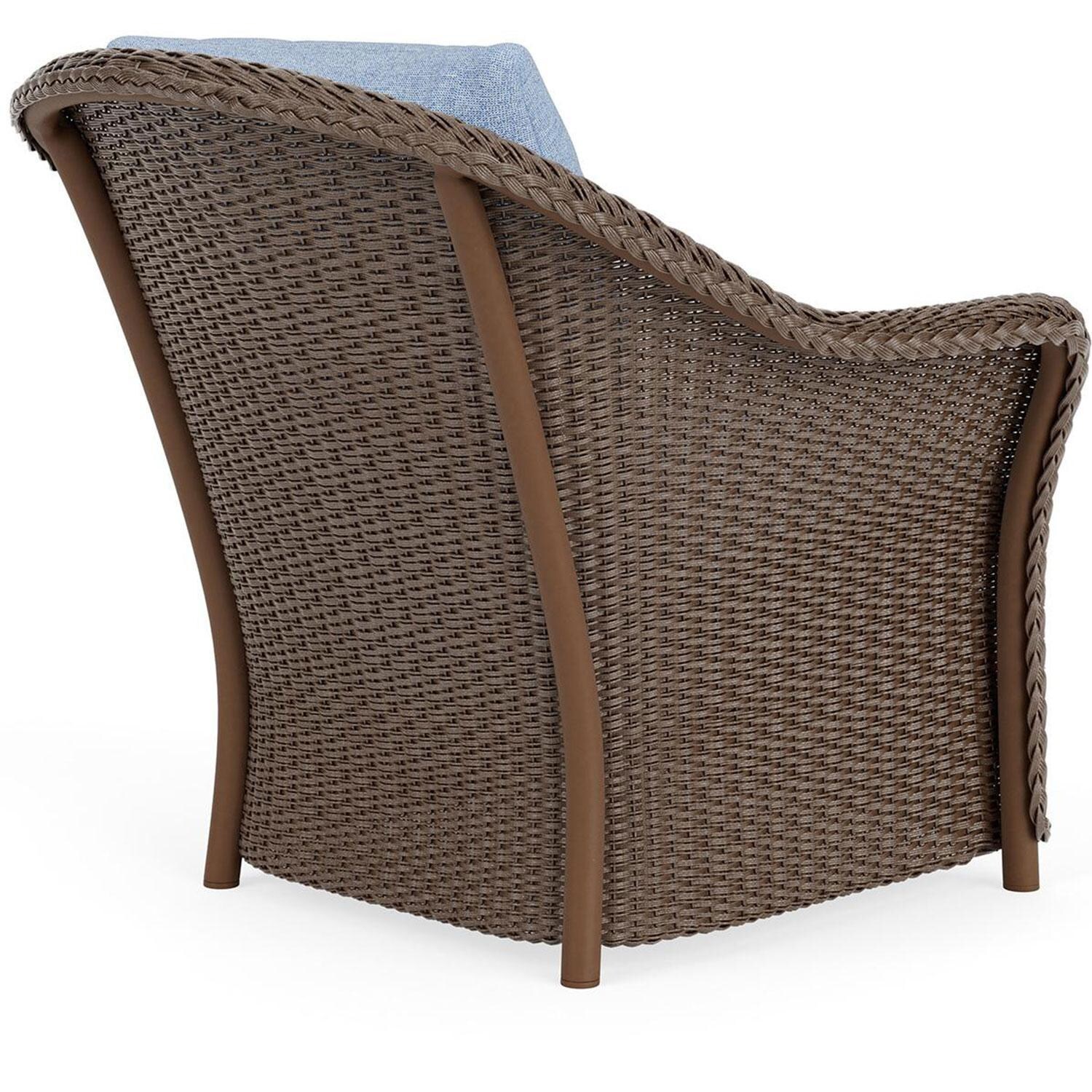 Lloyd Flanders Weekend Retreat Lounge Chair in Bark Finish W/ Demo Skyway Fabric - Back Right thumbnail