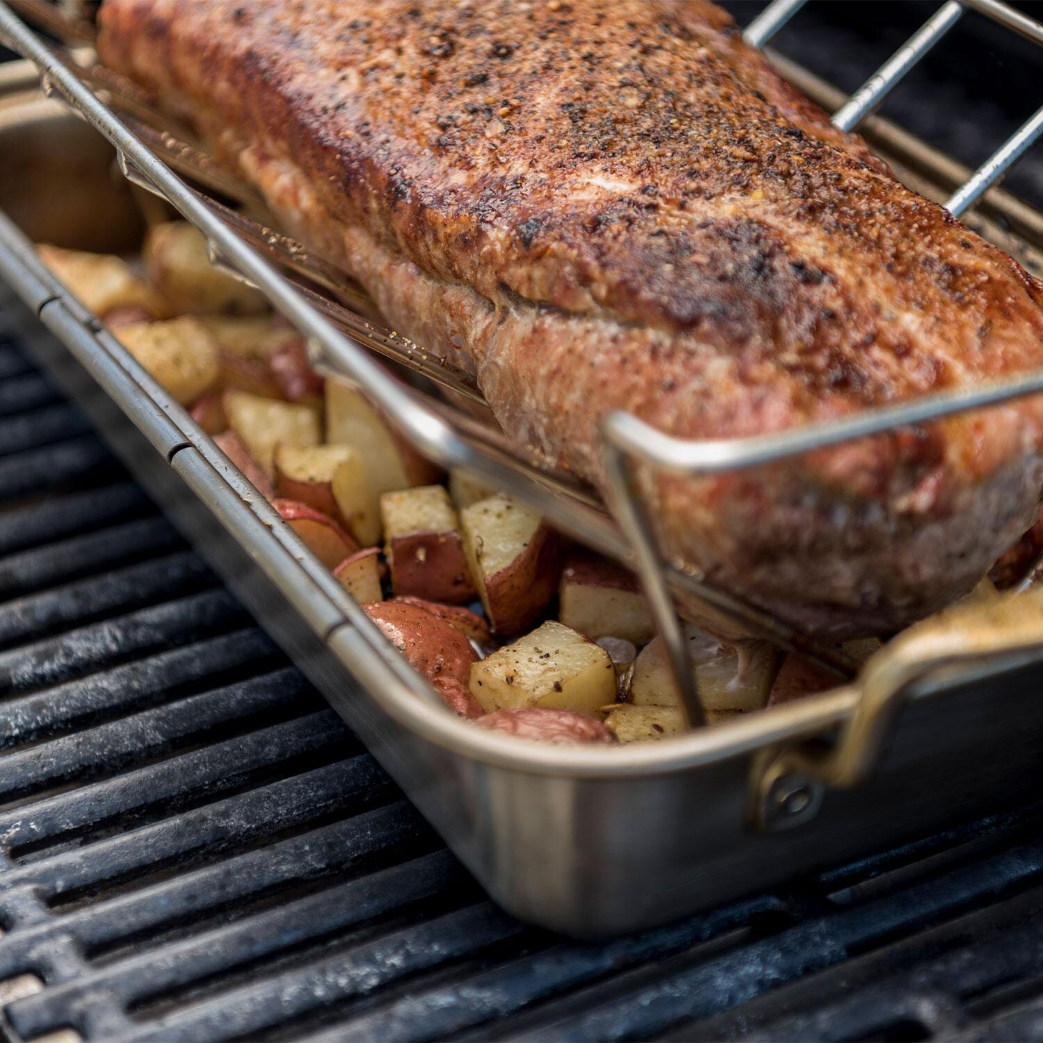 Charbroil 1944364R04 Grill+ Rib & Roast Rack - Roasting - Close Up - Lifestyle thumbnail