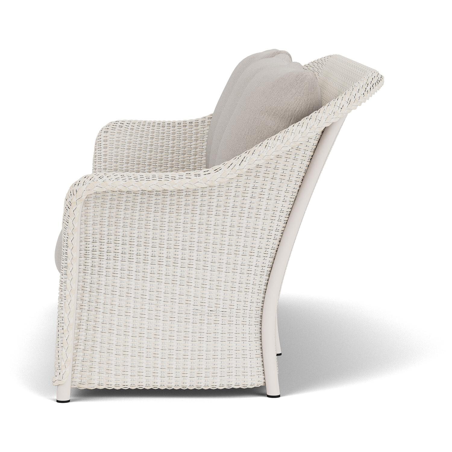 Lloyd Flanders Weekend Retreat Sofa in Antique White Finish W/ Remy Cloud Fabric - Side thumbnail