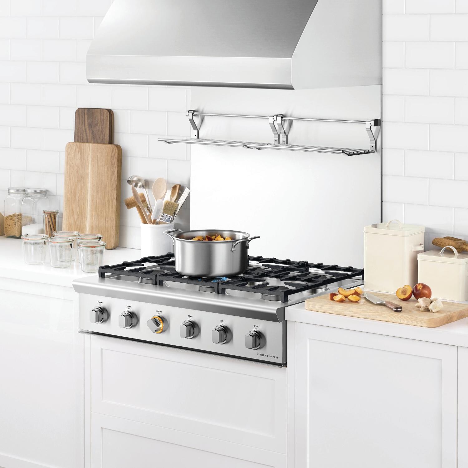 Fisher Paykel Professional 36-Inch 6-Burner Gas Cooktop - Installed In Kitchen thumbnail