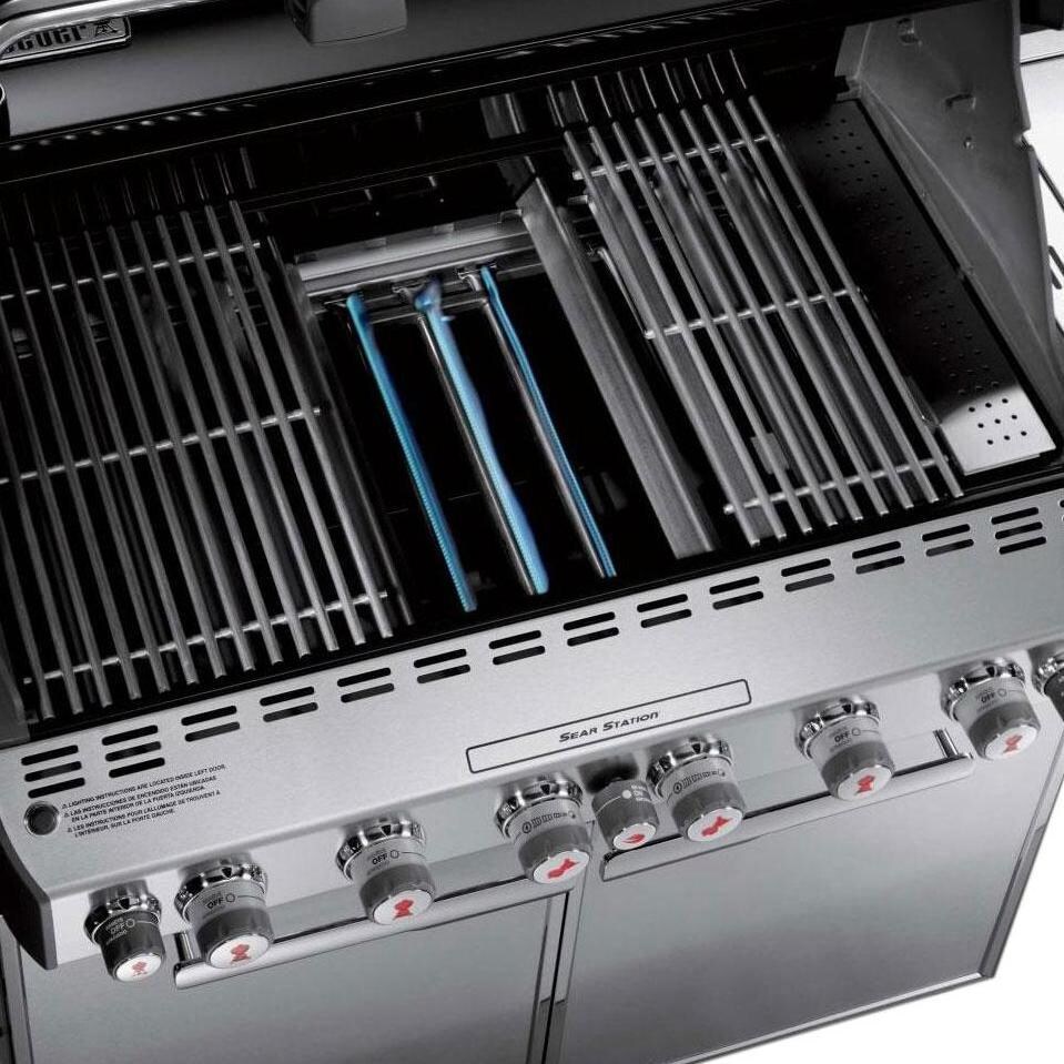 Weber Summit Grill Center Freestanding Propane Gas Grill - Stainless Steel - Top View Hood Open thumbnail