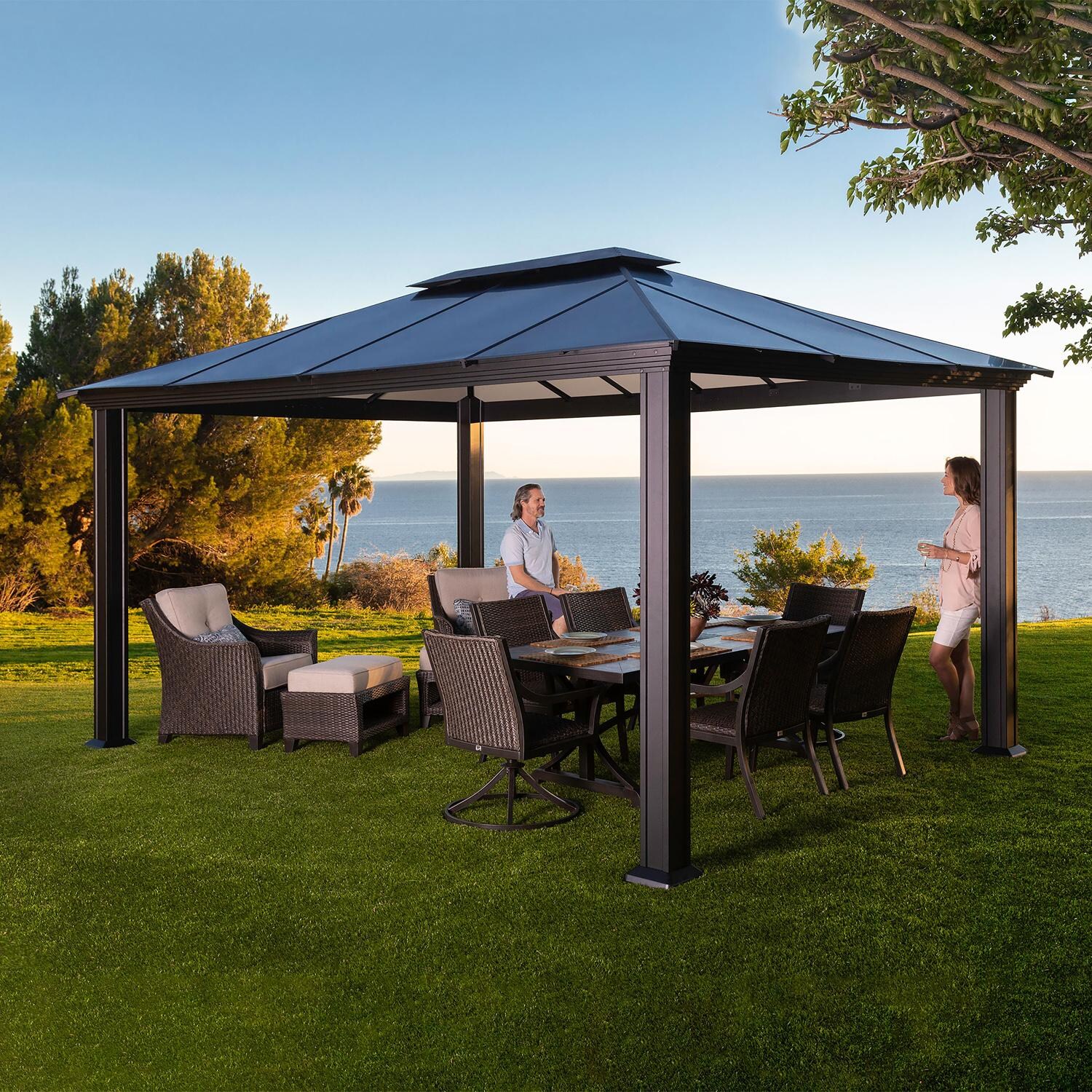 Santa Monica 12' x 16' Aluminum Hard Top Gazebo by Paragon Outdoor