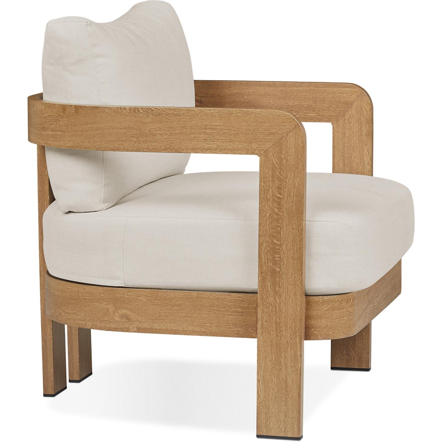 Lakeview Outdoor Designs SC13095-WDLK Bocage Metal Club Chair in Weathered Lakewood w/ Cushions - Side 2 - White Background