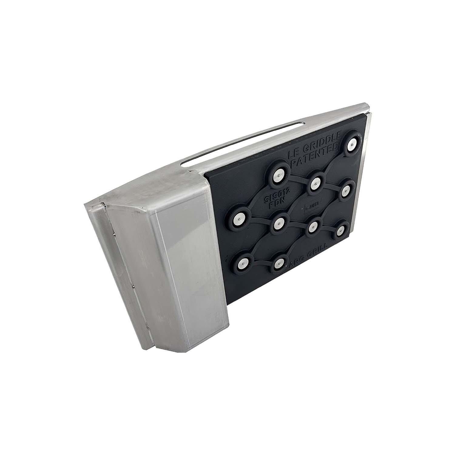 Le Griddle ASG2 Dual Plated Stainless Steel Griddle for ARG Grills - Angled View - White Background thumbnail