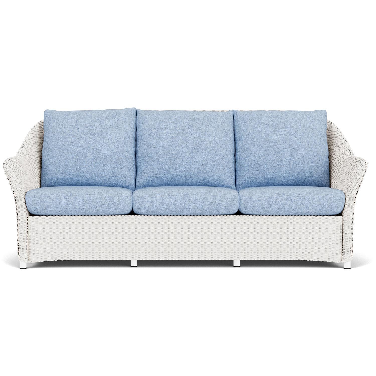 Lloyd Flanders Weekend Retreat Sofa in White Finish W/ Demo Skyway Fabric thumbnail