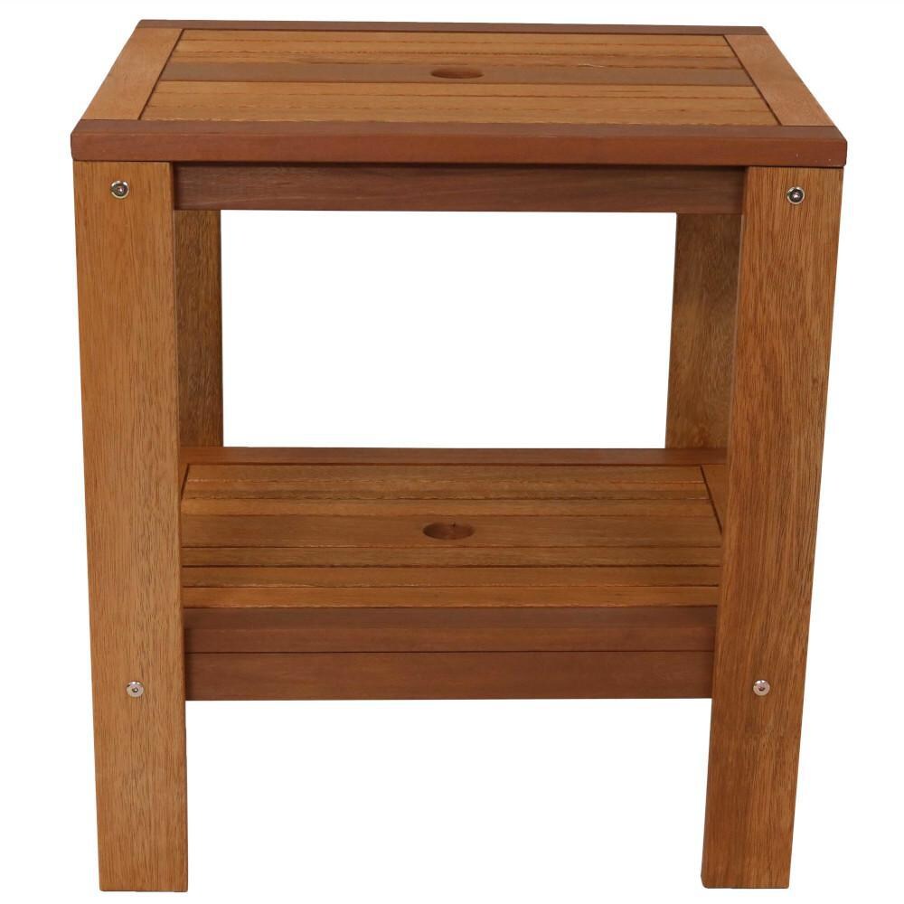 Ultimate Patio Meranti Wood 3-Piece Outdoor Patio Conversation Set - Side View thumbnail