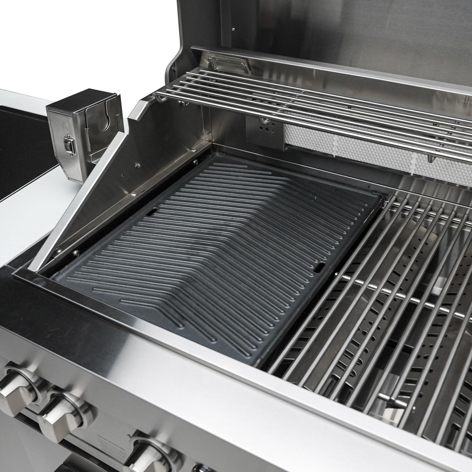 Mont Alpi - MAGR - Cast Iron Dual Sided Griddle Plate - Ridged Side Right Angle thumbnail