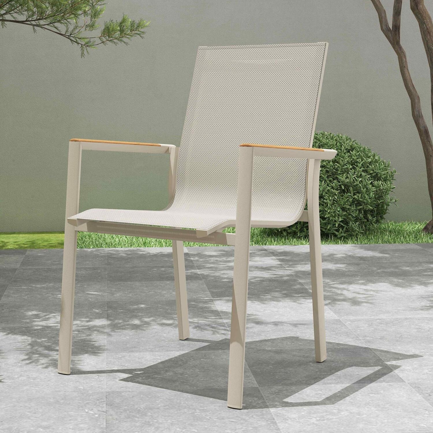 Lakeview Outdoor Designs Forestview 5 Pc Aluminum Dining Set in Gray - Chair - Lifestyle thumbnail