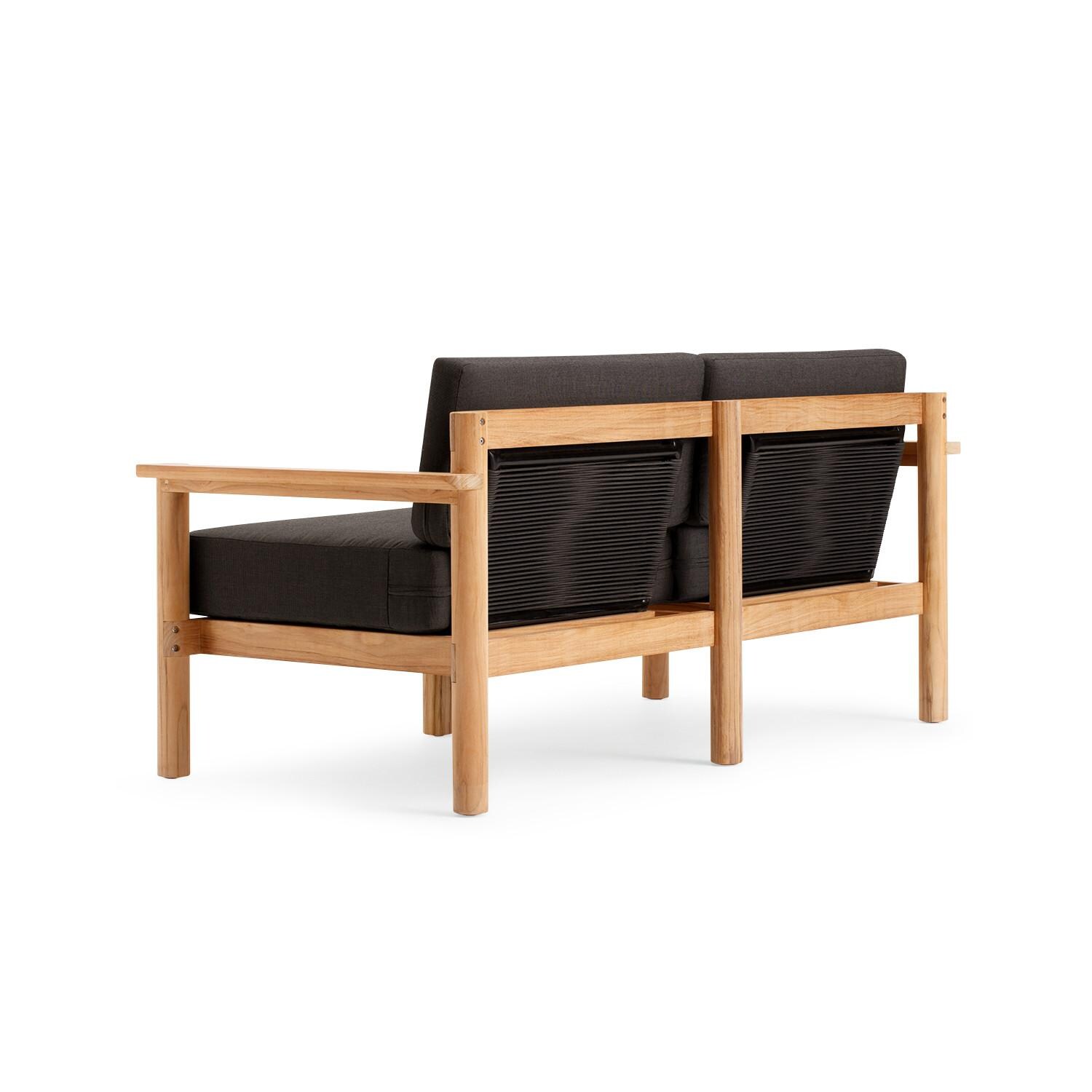 Neighbor HVN-LOVE-CO-2 Loveseat W/ Teak Arms - Rear View thumbnail