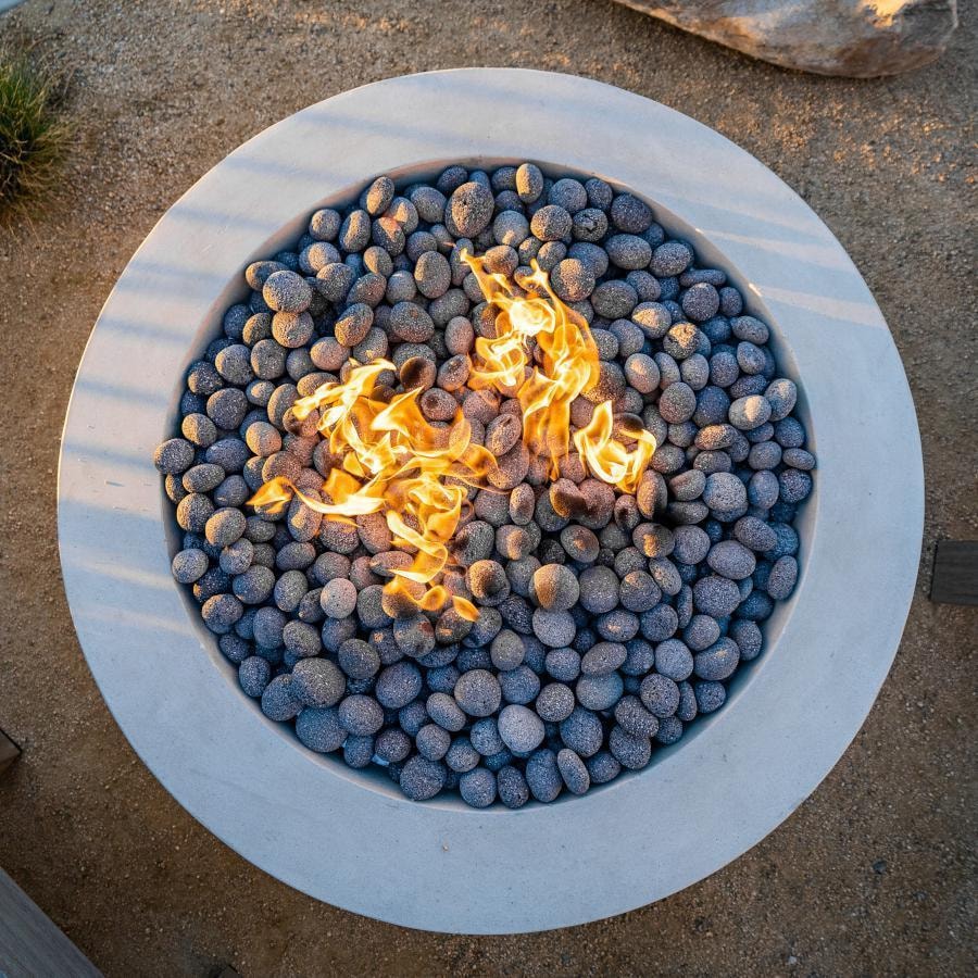 Moderno 4 48-in Round Glass Fiber Reinforced Concrete Propane Fire Bowl in Natural by Prism Hardscapes - In Use - Lifestyle thumbnail