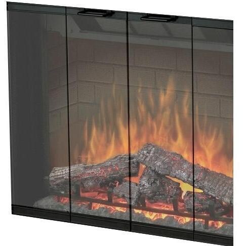 Dimplex - BFDOOR33BLKSM - 33-Inch Glass Fireplace Door With Bi-Fold Look thumbnail