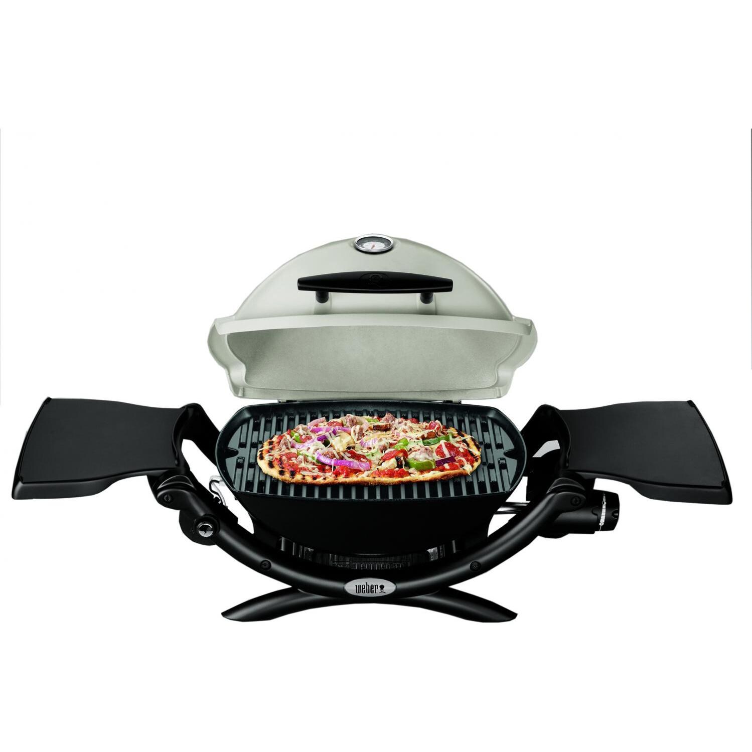 Weber Q 1000 Portable Propane Gas Grill - Shown With Food thumbnail