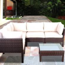 Atlantic Infinity 5-Person Resin Wicker Patio Sectional Set image