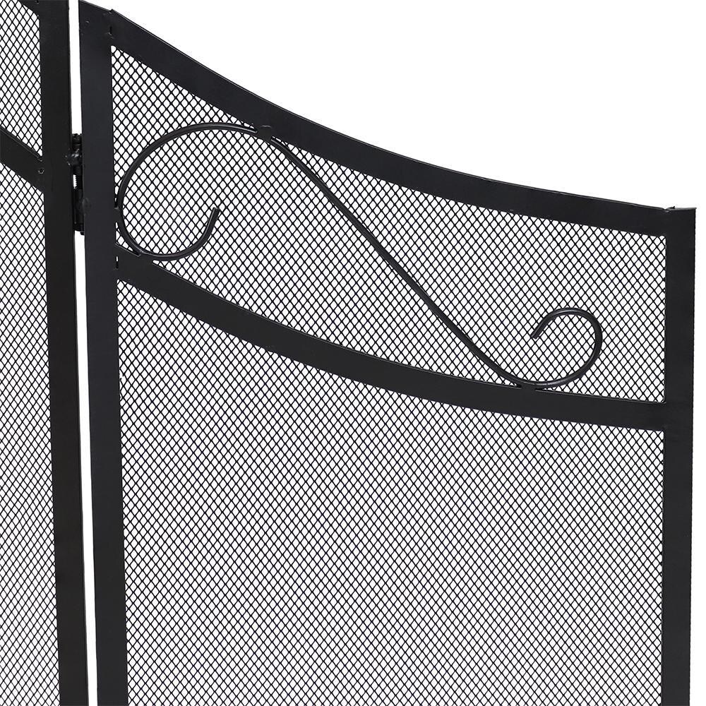 Ultimate Patio 3-Panel Steel Elegant Scroll Fireplace Screen - Side Panel Detail thumbnail