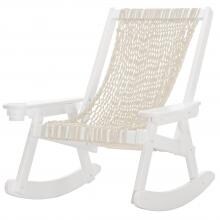 Pawleys Island Coastal DuraCord Patio Rope Rocking Chair - Oatmeal - White Frame