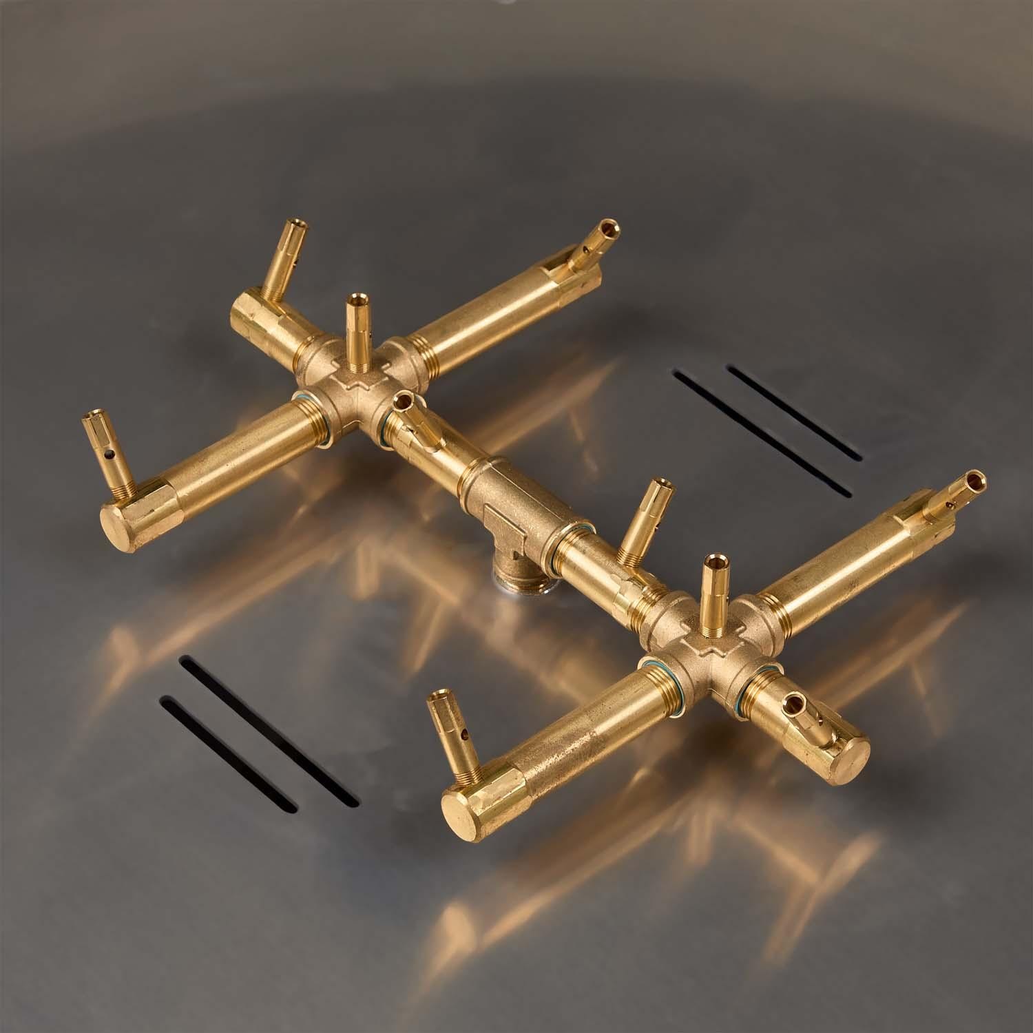 Dustyview 38-in Round Concrete Natural Gas Fire Pit in Ash by BBQGuys Signature - Burner - Detail thumbnail