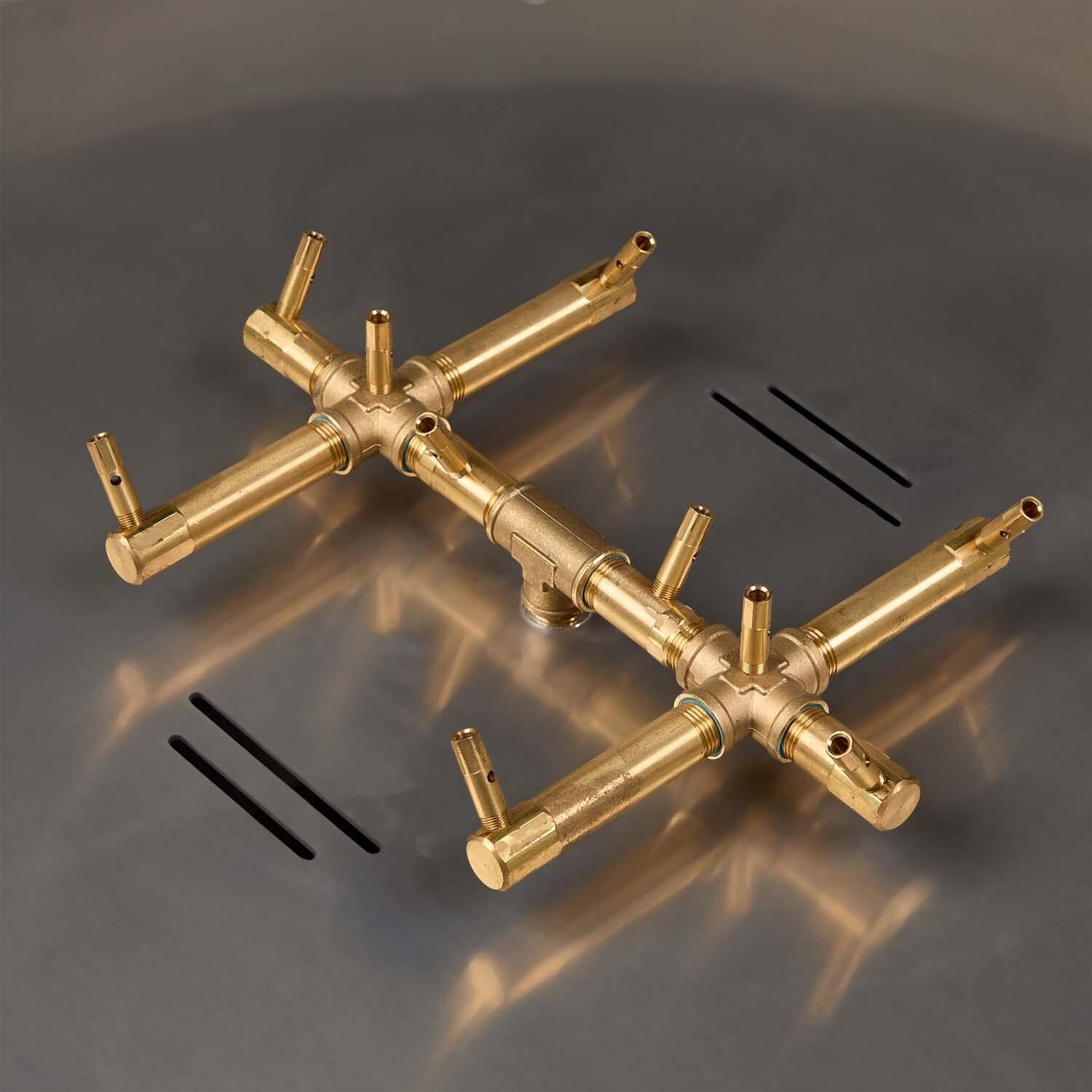 Dustyview 38-in Round Concrete Propane Fire Pit in Ash by BBQGuys Signature - Burner - Detail thumbnail