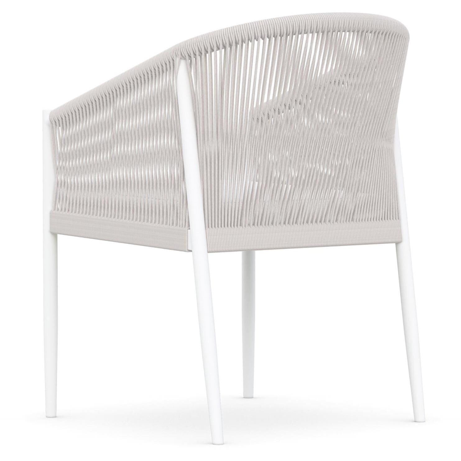 Azzurro Living Catalina Woven Rope Dining Chair in Sand/Cloud - Back - White Background thumbnail