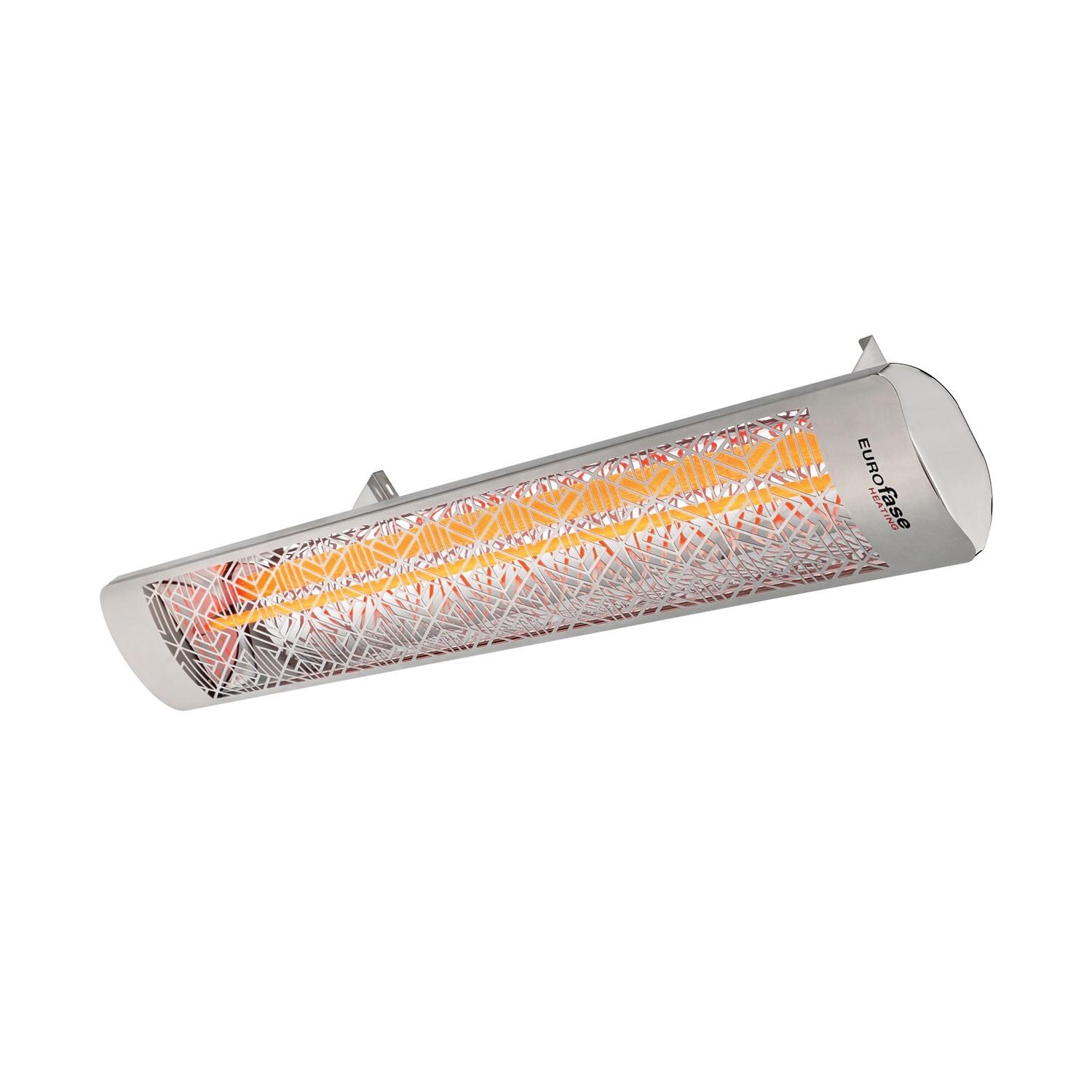 Eurofase EF30480S3 Mason Series 61 Inch 3000 Watt Single Element Marine Grade 480V Electric Patio Heater in Stainless Steel - On - Side View - White Background thumbnail