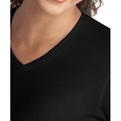 Port Authority Ladies 3/4-Sleeve Silk Touch Maternity V-Neck Shirt - Black
