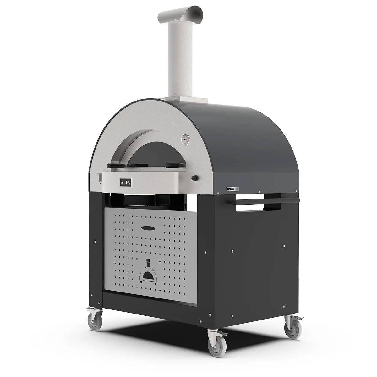 Alfa FXCL-4P-MGRA-U Classico 4 Pizze Natural Gas Pizza Oven - Ardesia Grey - Shown w/ Base (Not Included) - White Background thumbnail