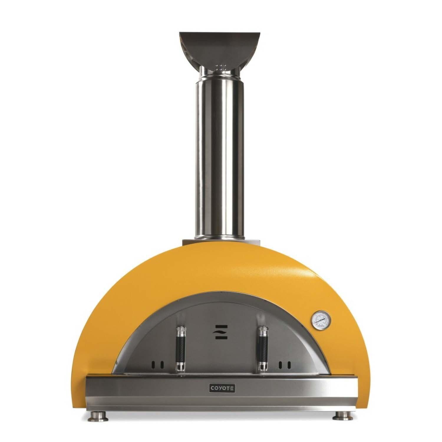 Coyote C1PZ40WY Duomo Wood-Fired Pizza Oven - Yellow - Front - White Background thumbnail
